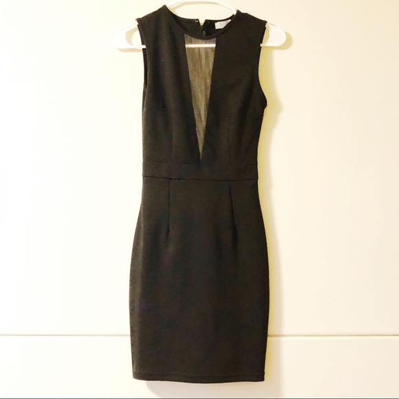 Tobi black dress with mesh panel - Picture 1 of 3